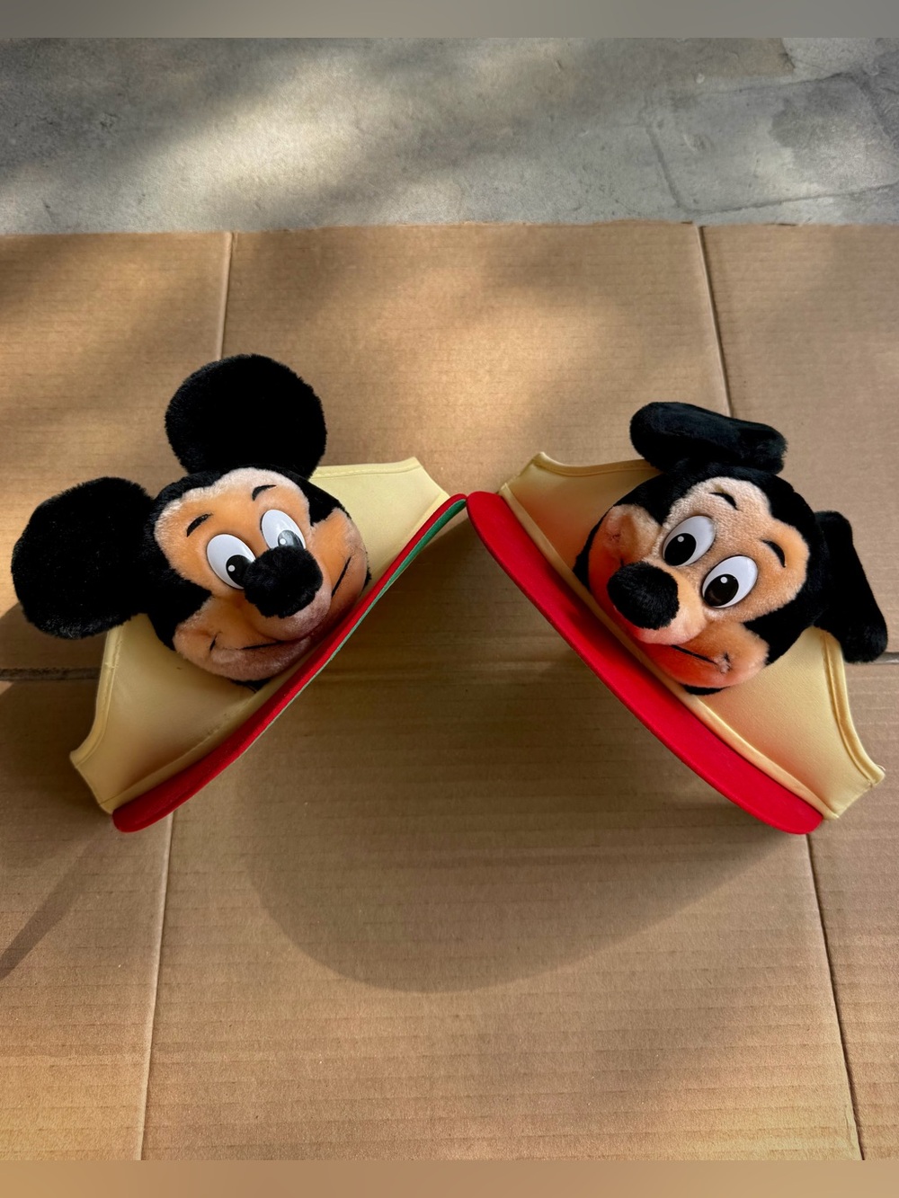 Pair of Vintage Disney Mickey Mouse Plush Visor Hats